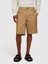 %100 Pamuk Yama Cepli Kemer Delikli Kargo Bermuda Şort Erkek Kahverengi Şort - 324P4IUKS9015 3