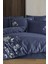 Impero Nakışlı %100 Pamuk Saten Çift Kişilik Nevresim Takımı Lacivert 1