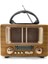 Küçük Mini Boy Retro Ahşap Tasarım Bluetooth Hoparlörlü Radyo – Fm/am Destekli, Şarjlı ve Taşınabilir Radyo NS-8108 (5047) 1