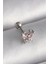 Bfs 316L Çelik Gümüş Renk Pembe Zirkon Taşlı Kelebek Tragus Piercing 1
