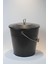 15 Litre Kapaklı Metal Siyah Kova - Çok Amaçlı Saklama Kabı ve Saksı (30x27/23 cm) 1