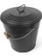 15 Litre Kapaklı Metal Siyah Kova - Çok Amaçlı Saklama Kabı ve Saksı (30x27/23 cm) 7