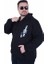 Mocgrande Büyük Beden Kapüşonlu Fermuarlı 3ip Sweat In Between 25717 Sıyah 2