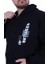 Mocgrande Büyük Beden Kapüşonlu Fermuarlı 3ip Sweat In Between 25717 Sıyah 4