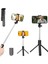 Tripod Selfie Çubuğu Bluetooth Kumandalı Kablosuz LED Işıklı 4