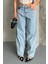Baggy Kar Yıkama Buz Mavi Jeans Pantolon D2007 5