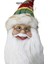 Şapkalı Noel Baba Kafa Asma Süsü Yeşil Kırmızı 45 cm 3