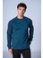 Esw 2938 Bisiklet Yaka Erkek Düz Sweat Petrol 1
