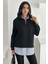 Fermuarlı Oversize Sweatshirt & Gömlek – Katmanlı Şehir Stili 3