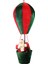 Yılbaşı Kadife Balonda Noel Baba Asma Süsü Yeşil Kırmızı 110 cm 1