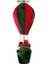 Yılbaşı Kadife Balonda Noel Baba Asma Süsü Yeşil Kırmızı 110 cm 3