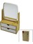 2 Çekmeceli Bambu Ahşap STANDLI=9X9.9X17.8X21.5CM Makyaj AYNASI=15X18CM Takılık 1+1 Organizer (5067) 1