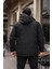 Su ve Rüzgar Geçirmez Termal Softshell Siyah Erkek Mont 2259 4