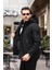 Su ve Rüzgar Geçirmez Termal Softshell Siyah Erkek Mont 2259 3