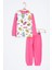 Ekru Karakter Desenli Yazılı Kız Çocuk Pijama Takımı 22768 1