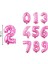 36 cm Pembe Rakam Folyo Balon 2