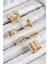 Pirinç Yaprak Model Gold Renk Kadın Yüzük Kombin Set - TJ-BYK3819 1