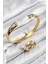 Bfs Pirinç Zirkon Taşlı Ayrık Model Gold Renk Bileklik Yüzük Set 1
