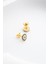 925 Ayar Gümüş Gold Kaplama Minimal Nazar Model Kadın Küpe 1