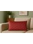 Scarlet Weave Kadife Üçgen Desenli Kırmızı Dolgulu Kırlent 43X43 ve 30X50 cm Dekoratif Yastık 1