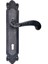 Antika Tarz Dekoratif Pirinç Sultan Oda Kapı Kolu - 270X54MM, Oksit ( Lisinya ) 1