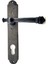 Antika Tarz Dekoratif Pirinç Taşra Banyo Kapı Kolu - 220X35 Mm, Oksit ( Lisinya ) 1