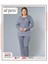 790-24 Büyük Beden Kadın Uzun Kollu Pijama Takım 1