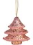 Yılbaşı Simli Pullu Çam Ağacı Süsü Pembe 13 cm 1