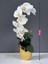 Yapay Çiçek Beyaz Islak Orkide 55 cm Lüks Gold Metal Saksıda Dekoratif Hediye Yapay Salon Çiçeği 4