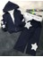 Kız Çocuk Yıldız Aplike Üçlü Takım - Hırka - Body - Pantolon - %100 Pamuklu 1