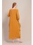 Hardal Uzun Kollu Volanlı Elbise 3