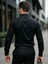 Slim Fit Uzun Kollu Kolay Ütü Teri Emen Nefes Alan Doku Kravatlık Siyah Erkek Gömlek 2