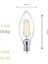 4W LED Filament Mum Ampul, E14 Duy, 2700K Sarı Işık, 470 Lümen, Şeffaf Cam, Akkor Görünümlü Dekoratif Lamba, 3'lü Paket 2