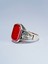 925 Ayar Gümüş Kırmızı Ak'k Taşlı Erkek Yüzük - Şık Hediye Seçeneği 2