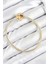 Pirinç Charm Zirkon Taşlı Kalp Model Gold Renk Kadın Bileklik - TJ-BB7809 2