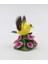 Gifts 5260 Ince Porselen Kızıl Kuşu, Yabani Gül Çiçekleri Heykelcik, 3-3/4" Y 3