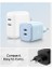 45W Usb-C 2 Port Mini Hızlı Şarj Aleti Pps 2.0 / Isı Düşürücü Gan Iıı Destekli Akım Korumalı Güç Adaptörü iPhone & Android & iPad & MacBook Type-C PE2203 Blue - ACH05156 2