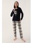 Cute Penguins Lacivert Kadın Uzun Kol Pijama Takım 4