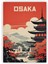 Osaka Japonya Ahşap Poster 20X29 cm 1