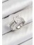 Pirinç Büyük Zirkon Taşlı Model Gümüş Renk Kadın Yüzük - TJ-BYK3801 1