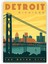 Detroit Michigan The Motor City Ahşap Poster 20X29 cm 1