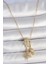 316L Çelik Gold Renk Zirkon Taşlı Sallantı Melek Figür Charm Kadın Kolye - TJ-BKO10099 1