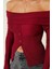 Madonna Yaka Düğmeli Bluz Bordo T4329 3
