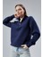 Mooncover Kadın Dik Yaka Yarım Fermuarlı Polarlı Sweatshirt 1