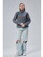 Mooncover Kadın Dik Yaka Yarım Fermuarlı Polarlı Sweatshirt 1