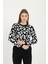 Kadın Leopar Desenli Bisiklet Yaka Kazak 1