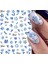 3D Mavi Çiçekli Tırnak Süsleme Stickerı Nail Art Süslemeleri 2
