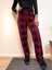 Freshness 801 Bayan Beli Lastikli Ekose Süet Tek Pijama Altı 2