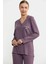 Sementa 76438 Yarım Düğmeli Cep Detaylı Pijama Takım 2