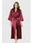 Arias Closet Bordo Uzun Saten Sabahlık 1